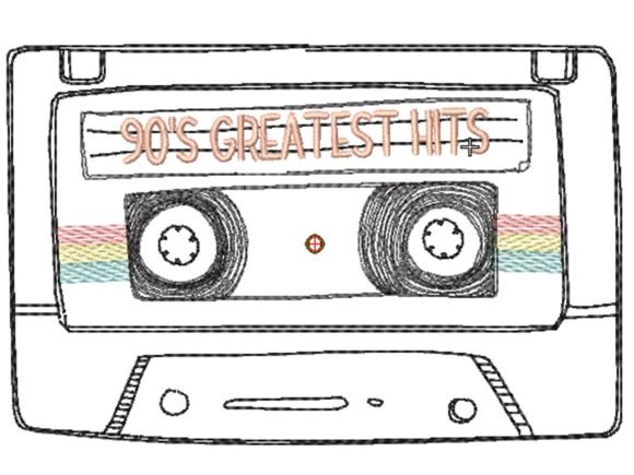 Cassette Doodle: A Vintage Embroidery Design with Modern Appeal