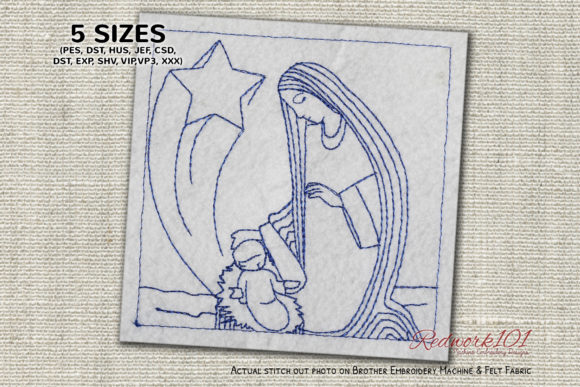 Christmas Nativity Scene Redwork Review for Business Use
