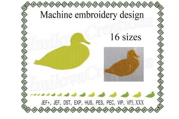 Duck Silhouette Embroidery Design
