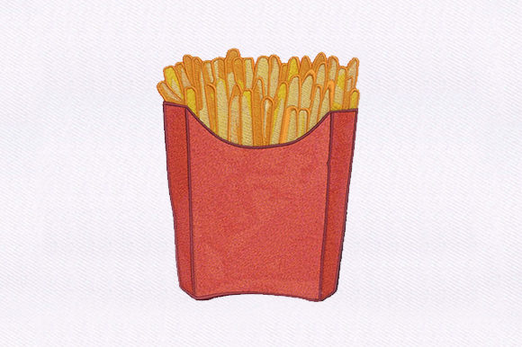French Fries Design: A Playful Embroidery Addition for Handmade Gifts