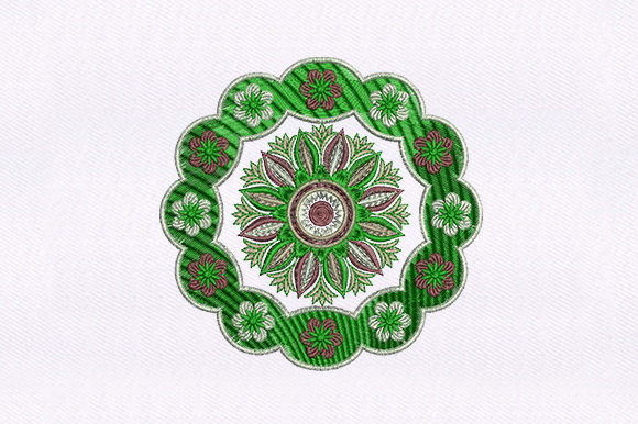 Green Quilting Design: A Sophisticated Embroidery File for Small Business Branding